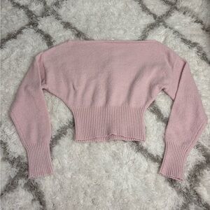 Garage Pink Off the Shoulder Sweater